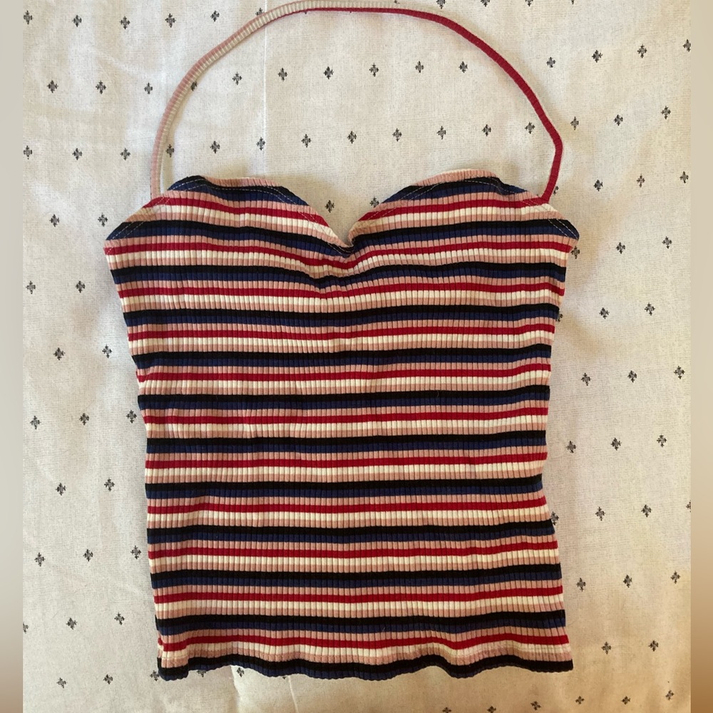 Reformation knit striped halter top Sz M